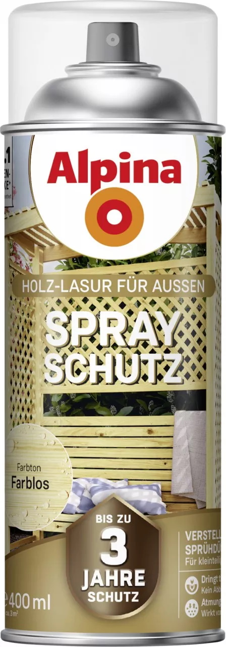 Alpina Sprayschutz Holzlasur farblos 400 ml seidenmatt