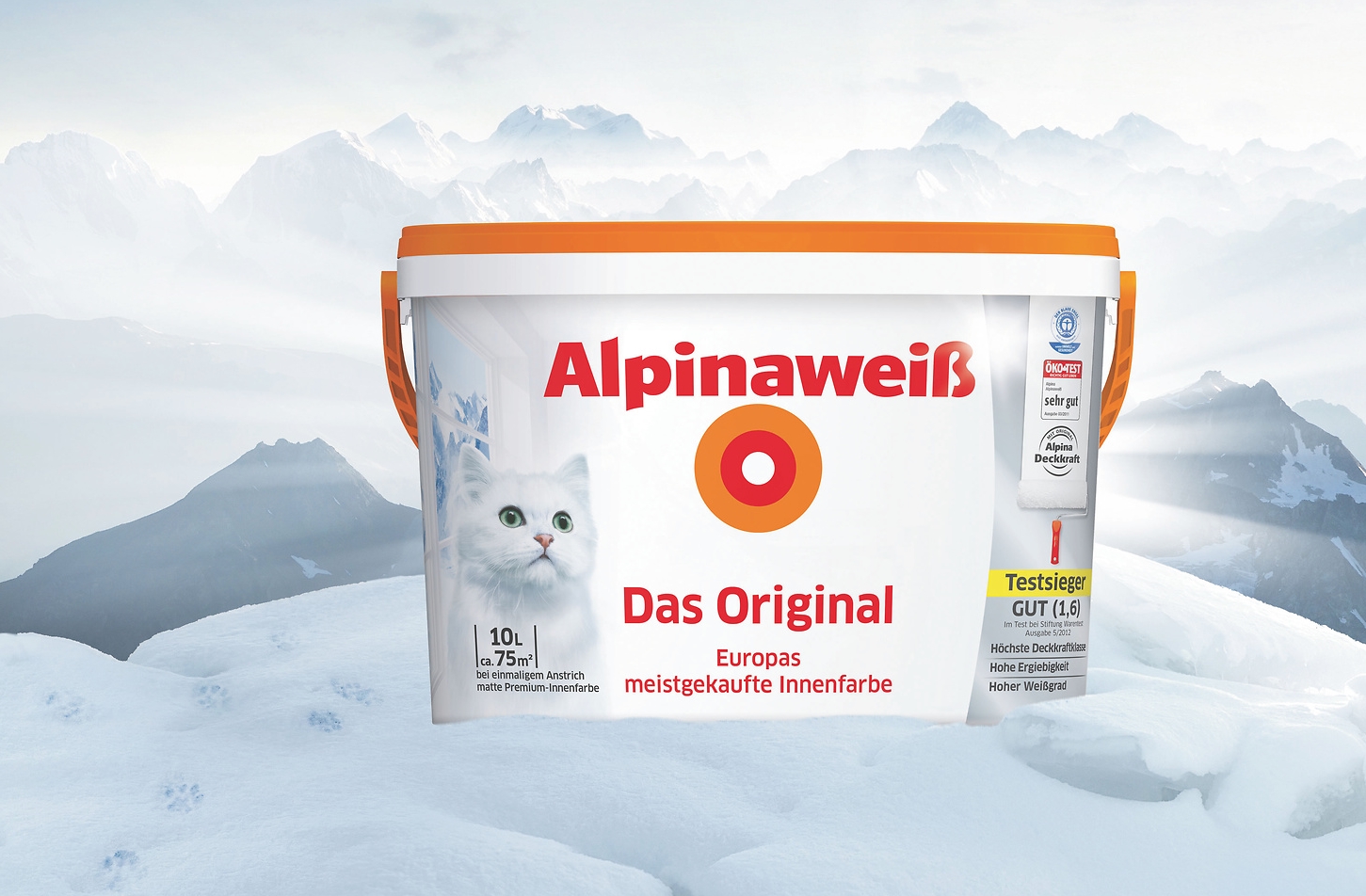 Alpinaweiß - Das Original, weiße Wandfarbe, höchste Deckkraft, Größenwahl