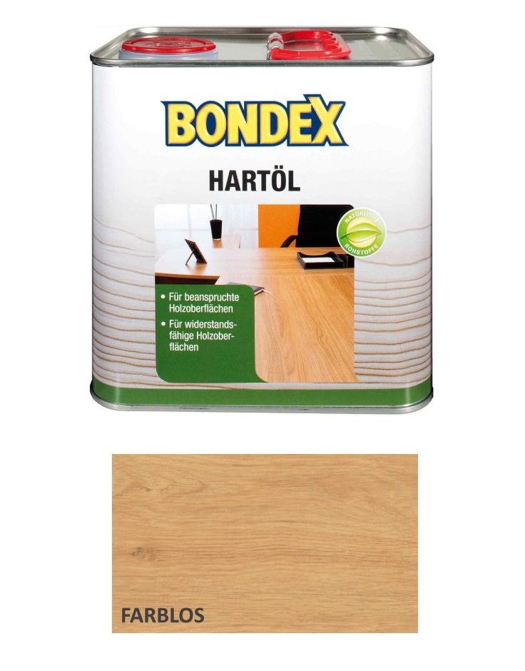 Bondex 2,5 L. Hartöl Holz, wasserabweisender Film, Möbel & Holzdielen, Farblos