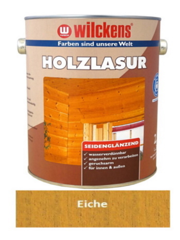 Wilckens 2,5 L Holzlasur Eiche Seidenglänzend Innen Außen wasserverdünnbar