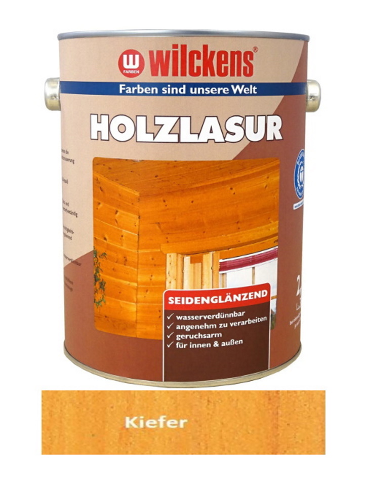 Wilckens 2,5 L Holzlasur Kiefer Seidenglänzend Innen Außen wasserverdünnbar