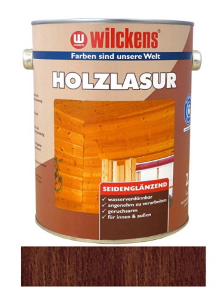 Wilckens 2,5 L Holzlasur Palisander Seidenglänzend Innen Außen wasserverdünnbar