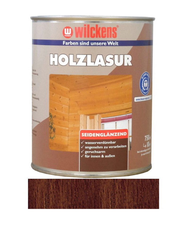 Wilckens 750 ml Holzlasur Palisander seidenglänzend Innen Außen wasserverdünnbar