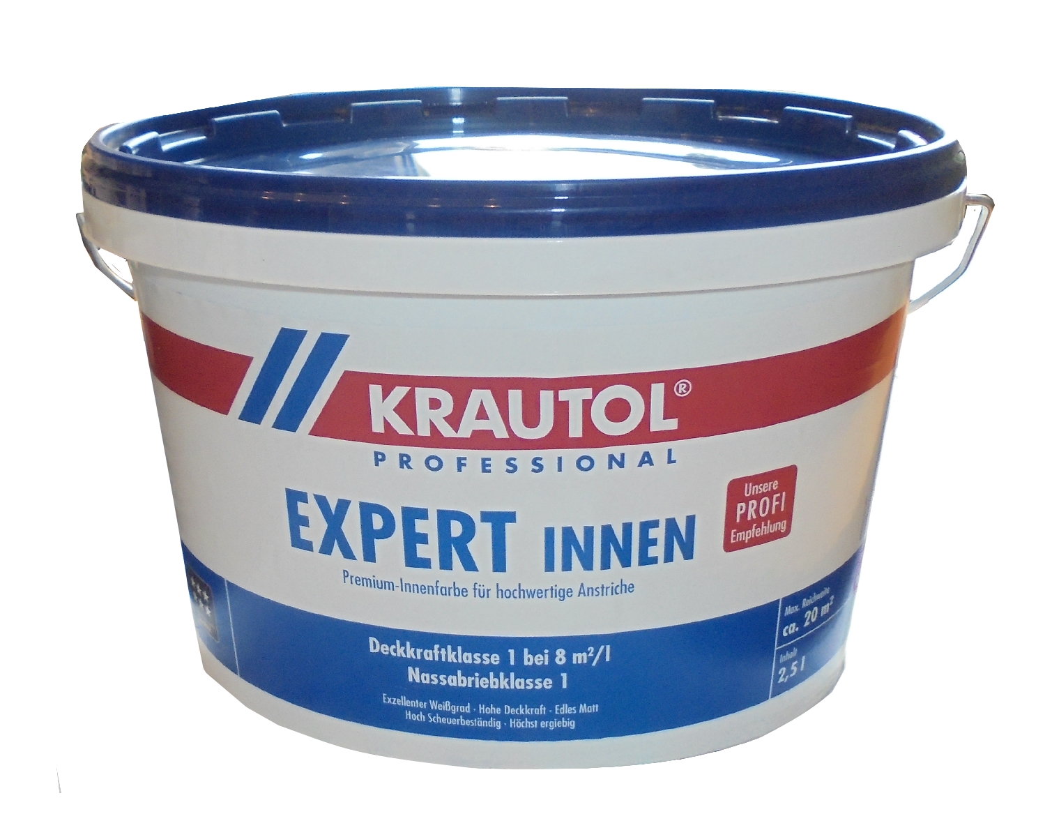 Krautol 2,5 L Expert Innen Weiss Matt, Premium Innenfarbe, hochwertige Anstriche