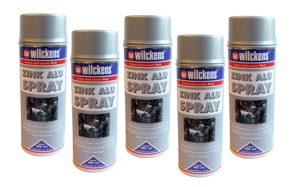 Wilckens 400 ml pro Dose Zink Alu Spray Silber Hitzefest bis 300°C guter Verlauf