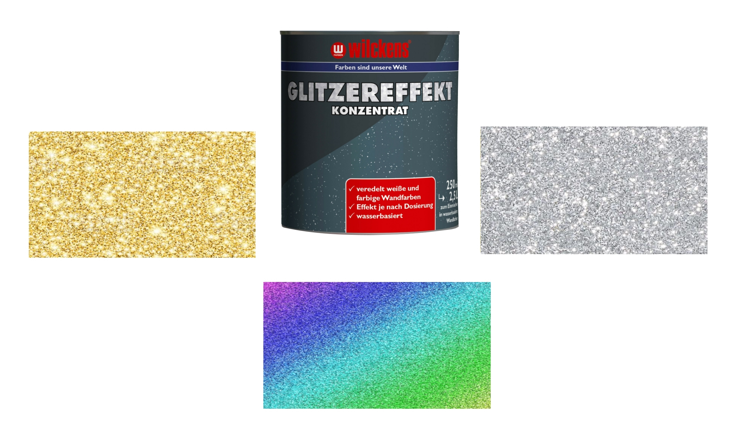 Glitzereffekt Konzentrat Glitzer Zusatz für Wandfarben und Lacke 250 ml Wilckens