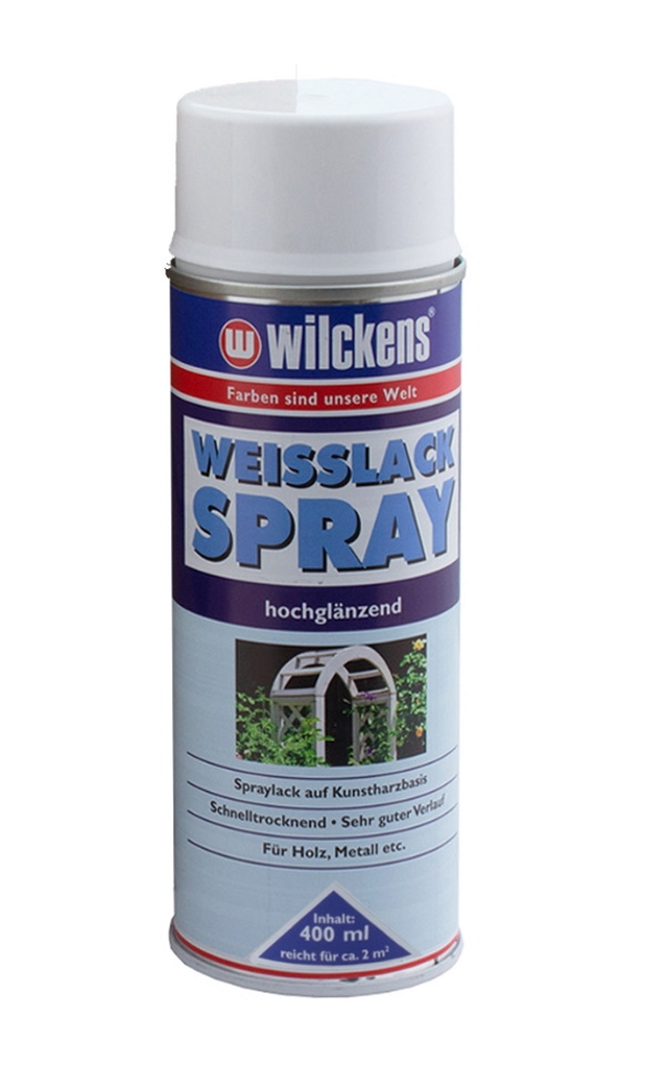 Wilckens Spraylack 400 ml Weisslack Hochglänzend Sprühdose Fenster, Türen, Zäune