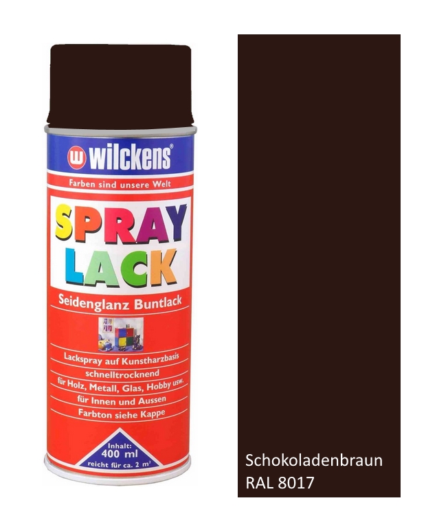 Wilckens Spraylack 400 ml Seidenglanz RAL 8017 Schokoladenbraun, Sprühdose
