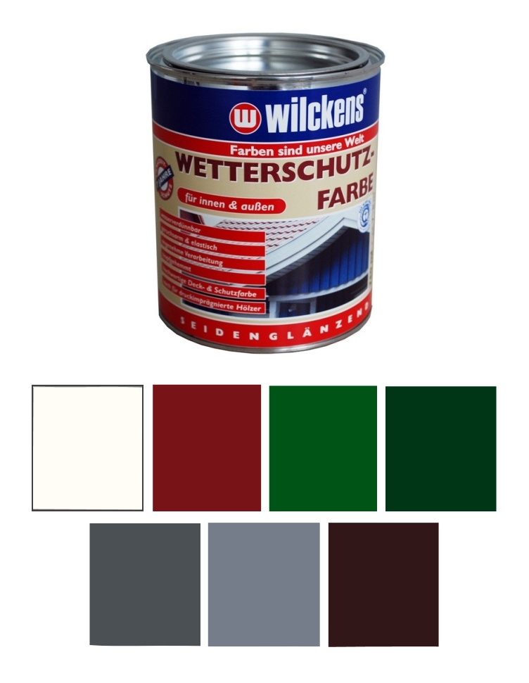 Wilckens Wetterschutzfarbe 750 ml, 2,5 L Innen, Außen Farbwahl Seidenglänzend