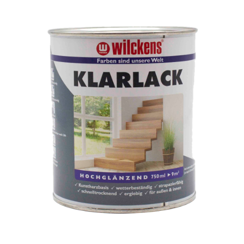 Wilckens 750ml Klarlack Hochglänzend farblos kunstharzbasis für Innen und Außen