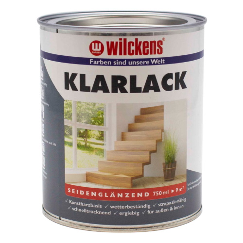 Wilckens 750 ml Klarlack seidenglänzend farblos Kunstharz für Innen und Außen