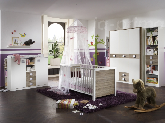 Top Angebot Babyzimmer 5tlg Baby Schrank Bett Sagerau Eiche Jalta 109014 Ebay