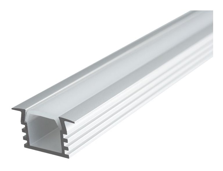 1m weißes ALU-Profil/Leiste "SMALL" für LED Streifen mit Abdeckung OPAL