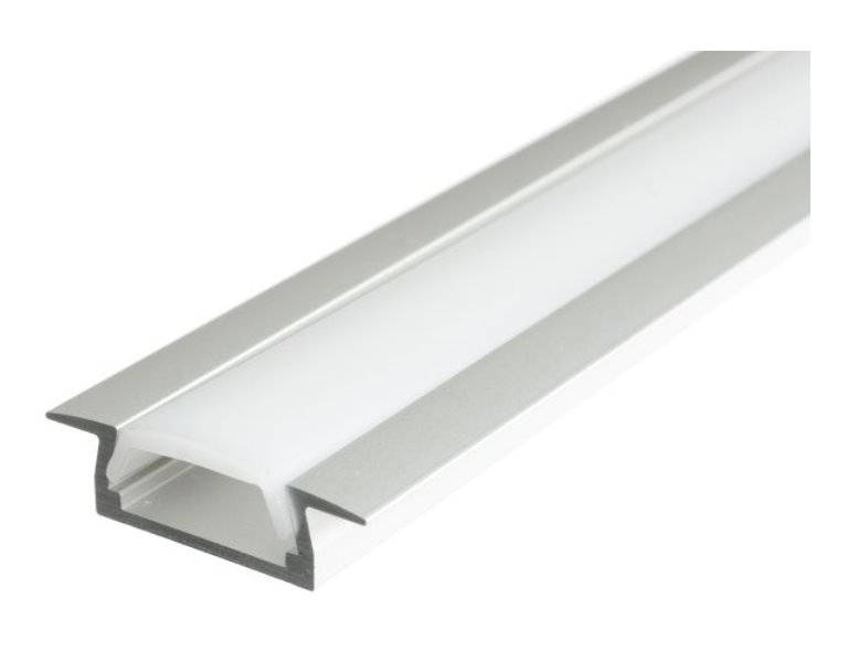 1m weißes ALU-Profil/Leiste "SMALL" für LED Streifen mit Abdeckung OPAL