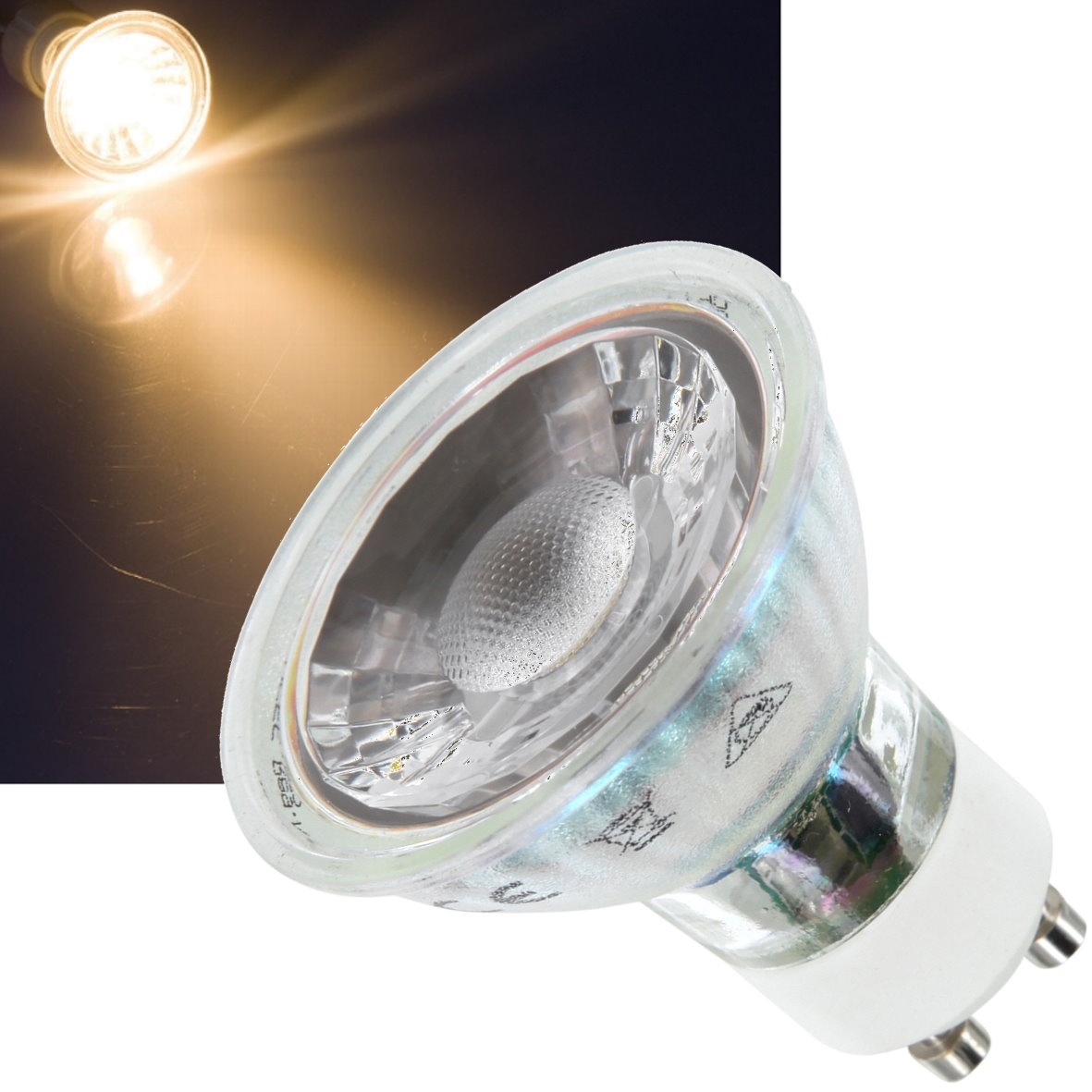 10 x COB GU10 Glas Leuchtmittel warmweiß 400lm Strahler Birne Spot Lampe 230V 5W 