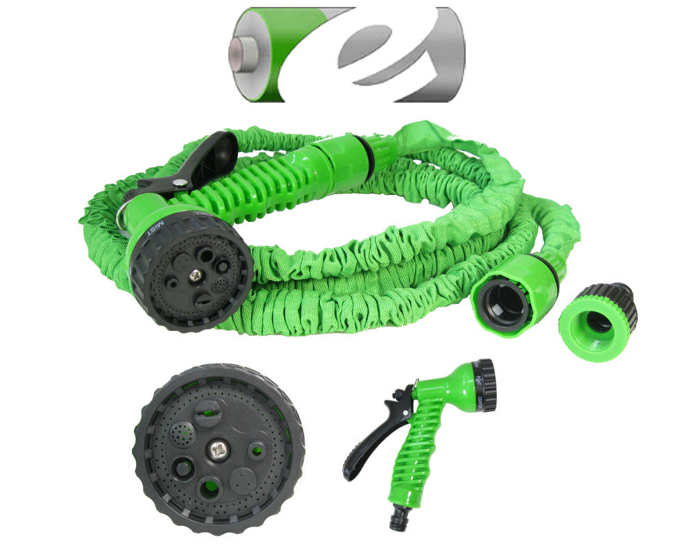 Flexibler Gartenschlauch Magic Hose Wasserschlauch 7,5 Meter lang grün
