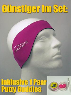 Ear Band-it Pink, Größe S, mit 1 Paar Putty Buddies