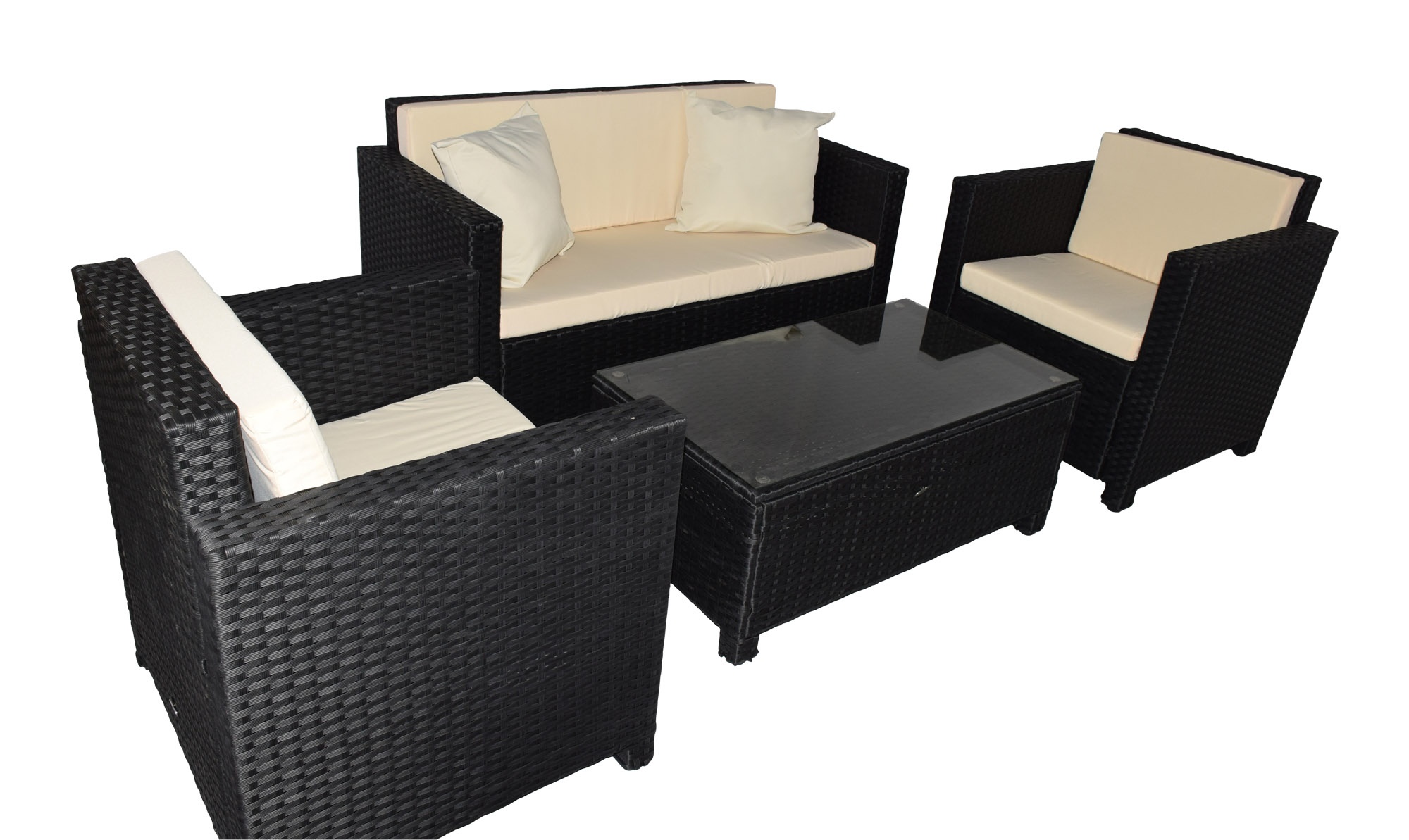 Gartenmöbel Rattan Gartenset Sitzgruppe Modell "Cannes" Polyrattan