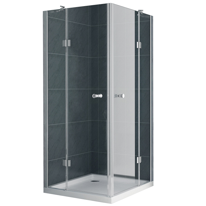 Duschabtrennung Duschkabine 100 x 100 cm Duschwand Echtglas 8mm Verona Eckdusche