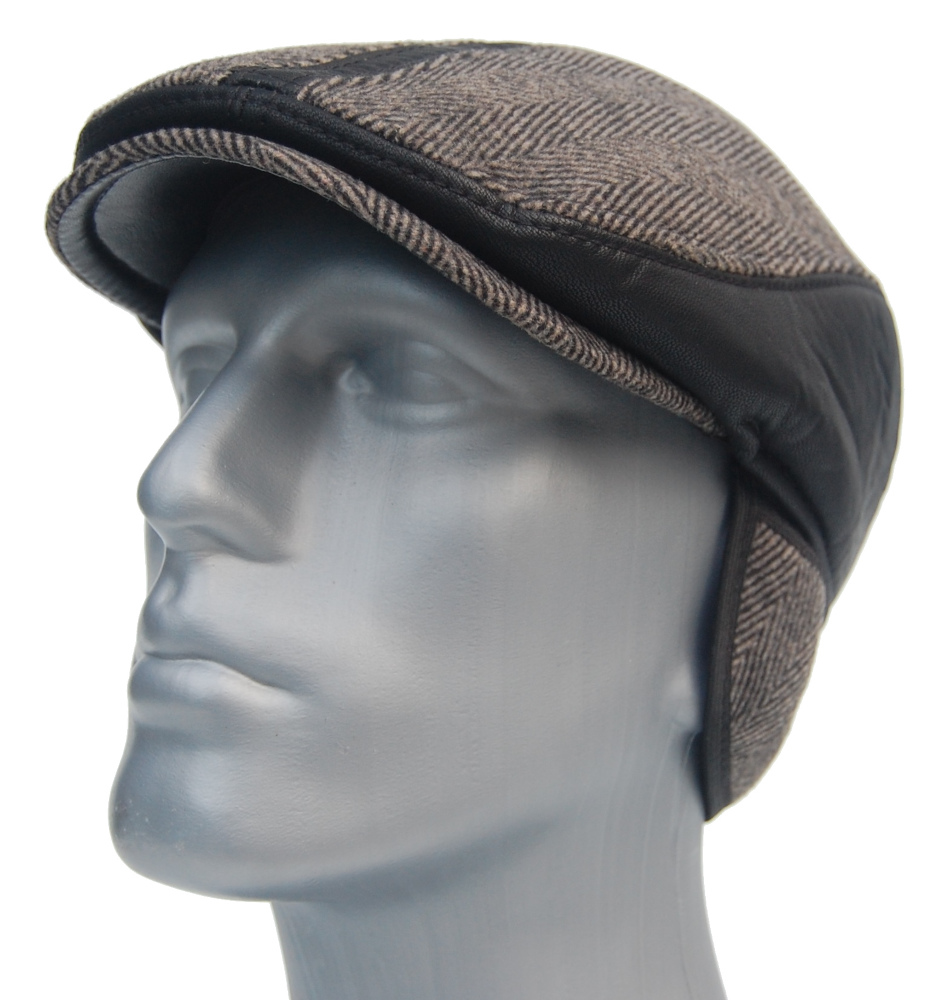 Cool4 WINTER FLATCAP LEDER OPTIK Fischgrät Schiebermütze Cap Mütze E44 - Bild 5 von 5