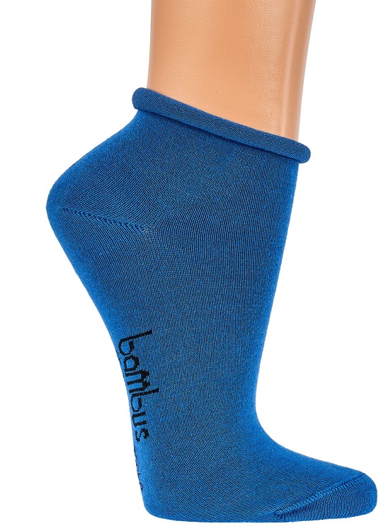 Bambus-Kurzschaftsocken Rollrand jeansblau