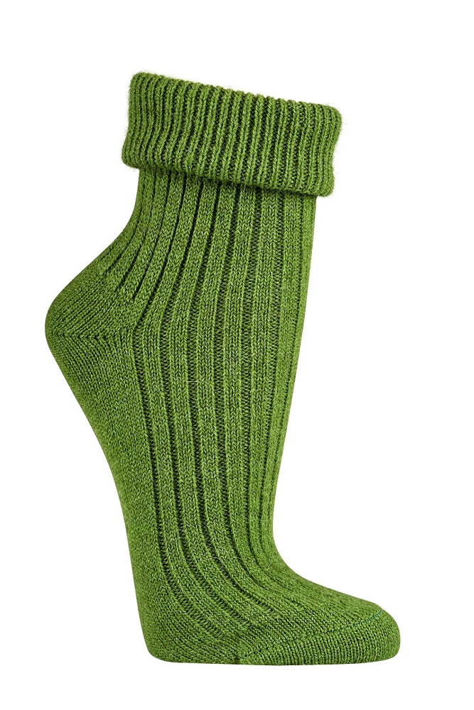 Alpaka-Wollsocken in Grün
