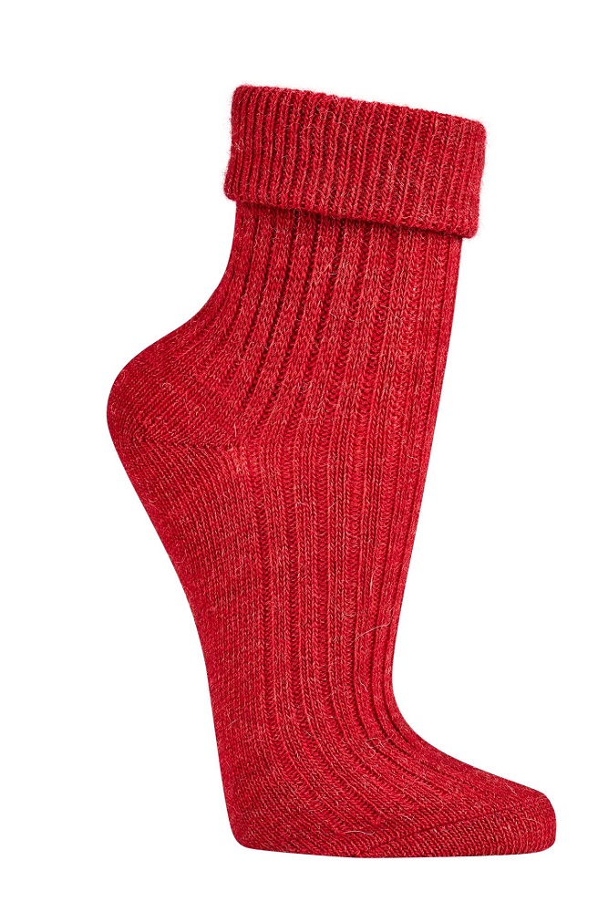 Alpaka-Wollsocken in Rot