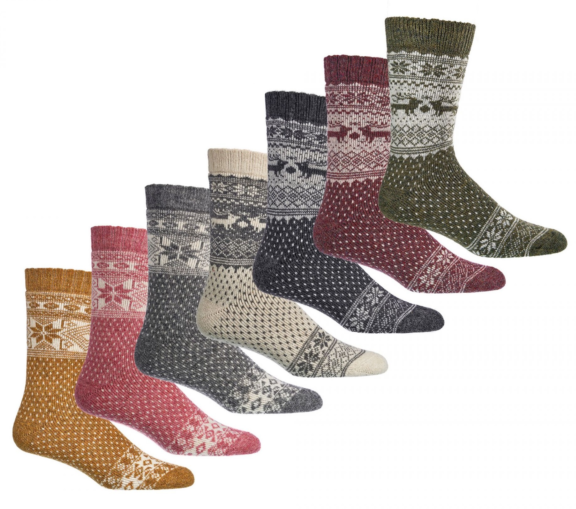 Norwegersocken mit Merino und Alpakawolle in verschiedenen Farben