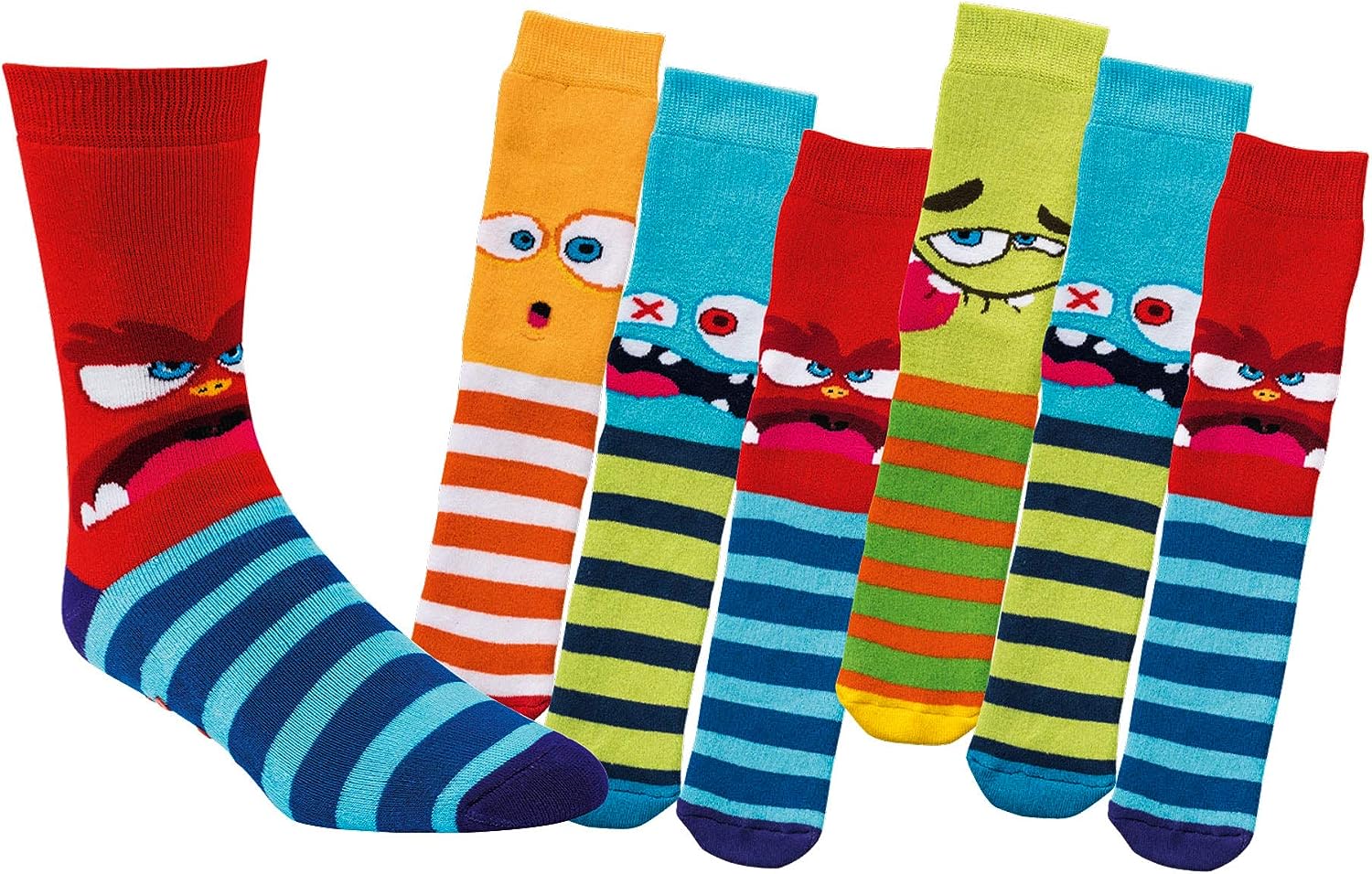 6 Paar Kinder-ABS-Socken Lustige Monster