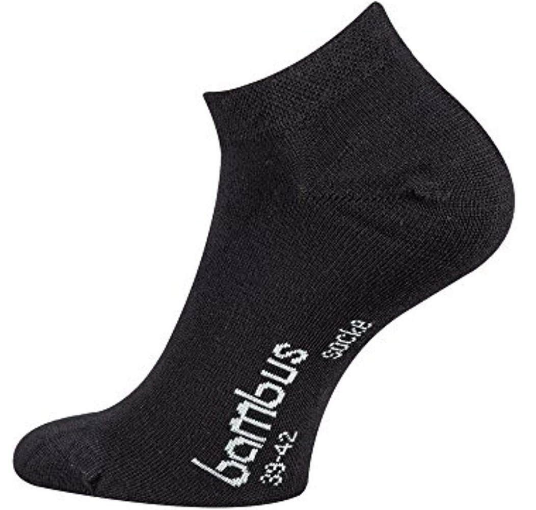 Kinder Bambus Sneakersocken Schwarz