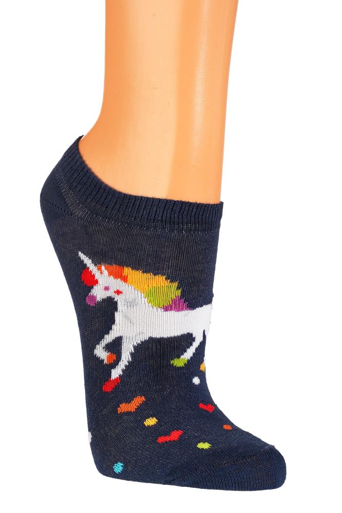 Bunte Kinder-Sneakersocken mit Einhorn-Motiven