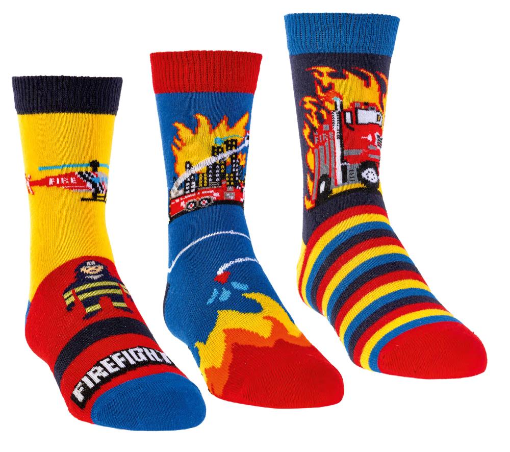 Kindersocken Feuerwehr Motiv