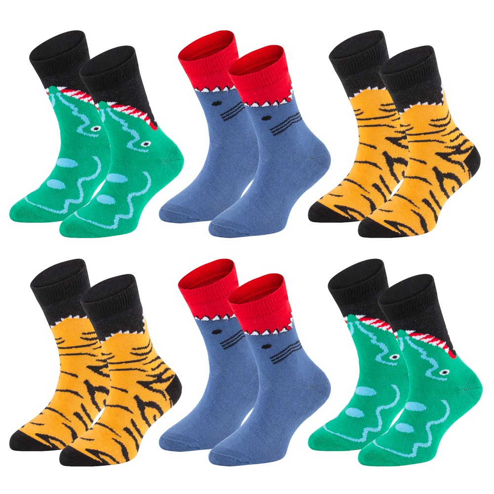 6 Paar Kindersocken Gefährliche Tiere