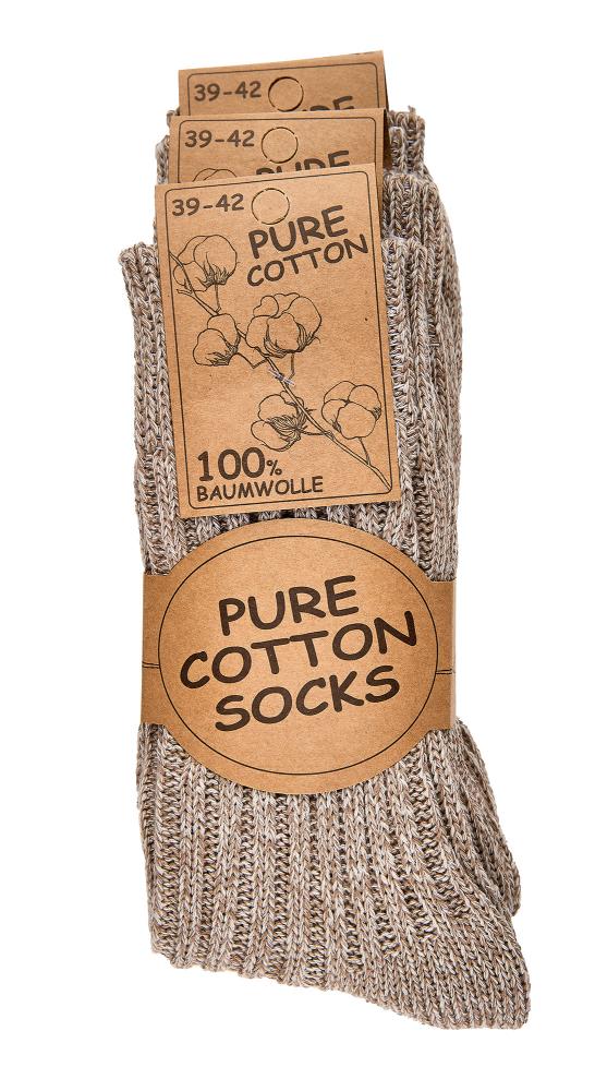 100 Prozent Baumwoll Socken Naturbeige