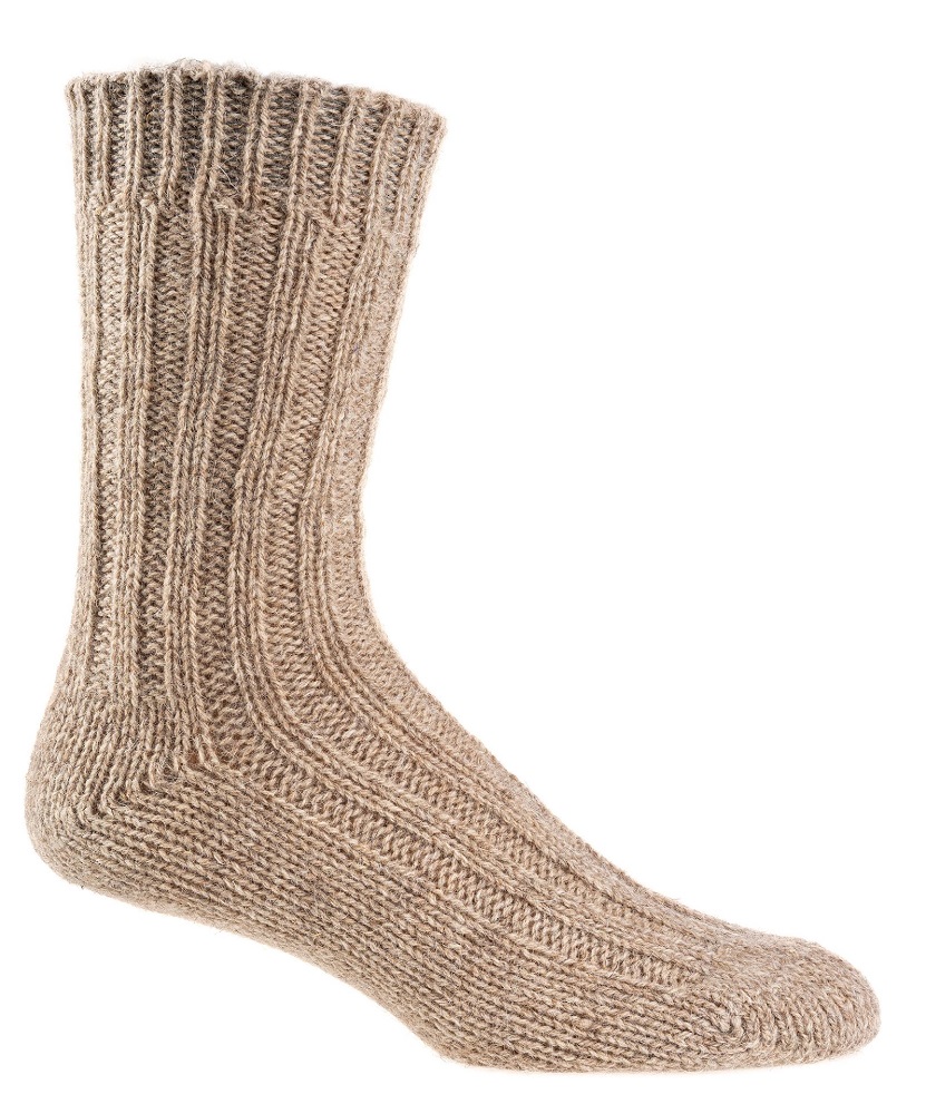 Alpaka-Wollsocken in Beige