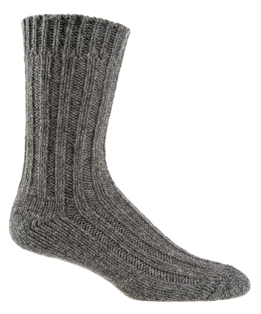Alpaka-Wollsocken in Grau
