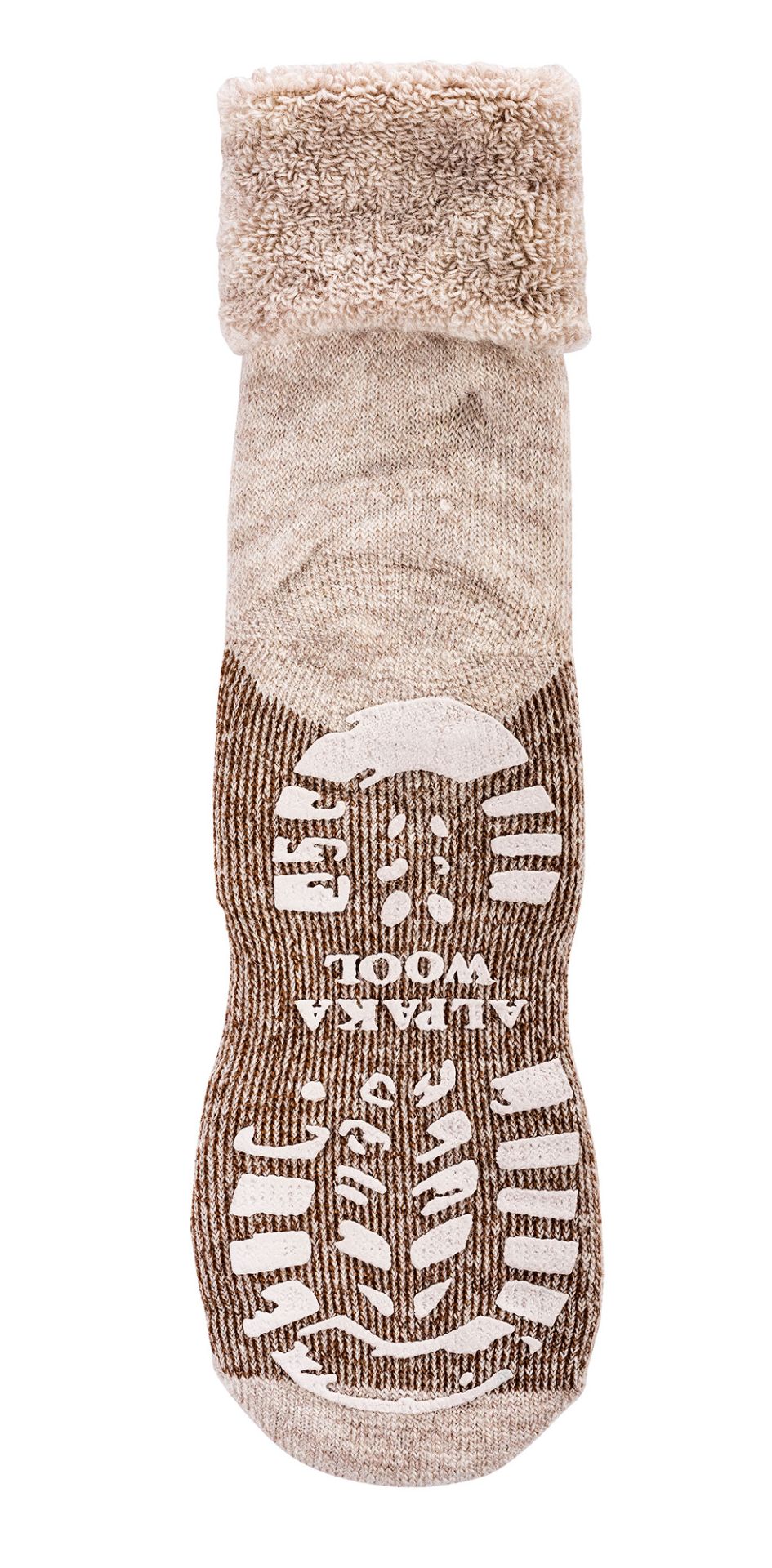 Beige ABS Homesocks mit Alpakawolle