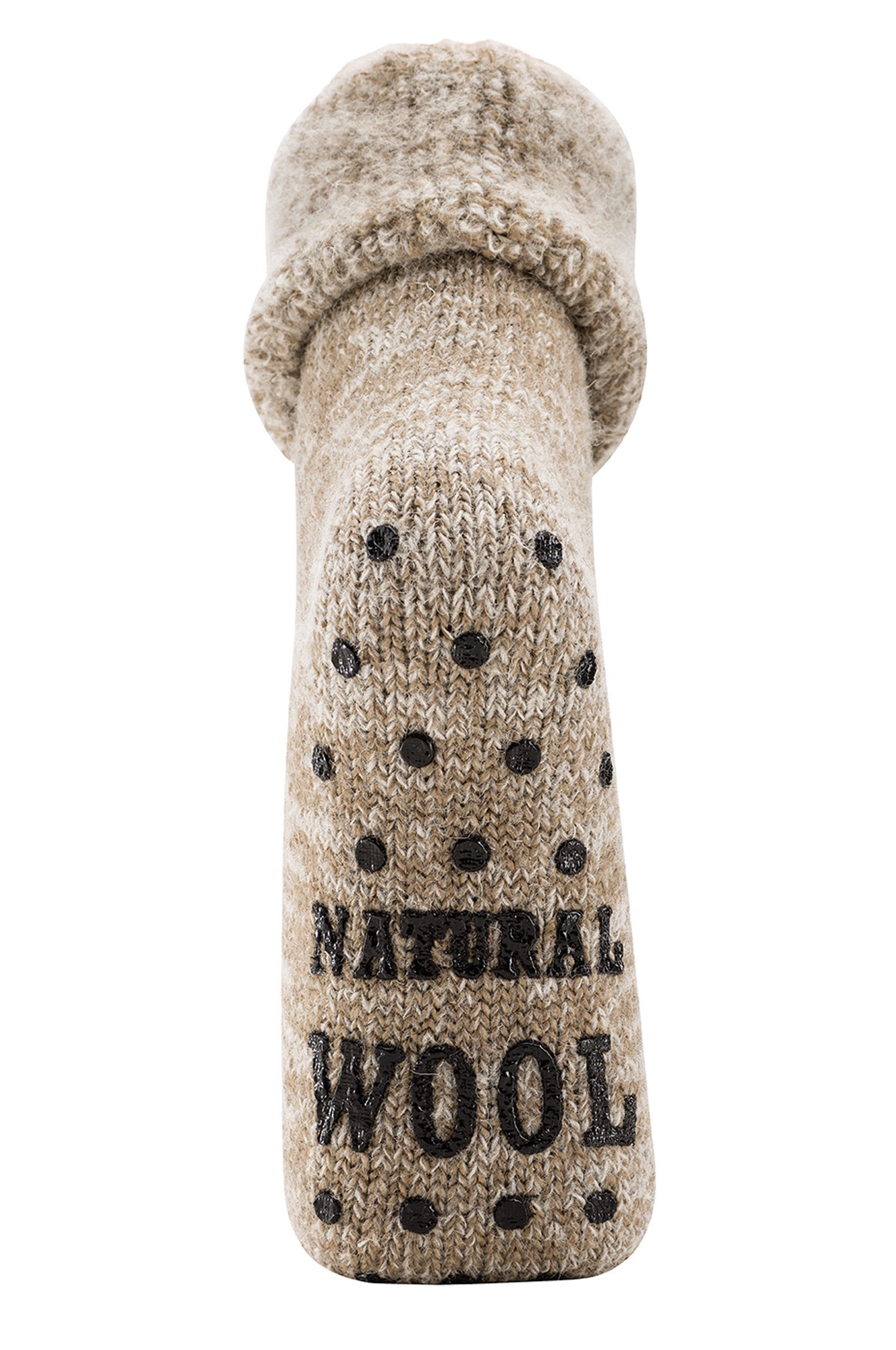 Warme ABS-Wollsocken am Bein getragen