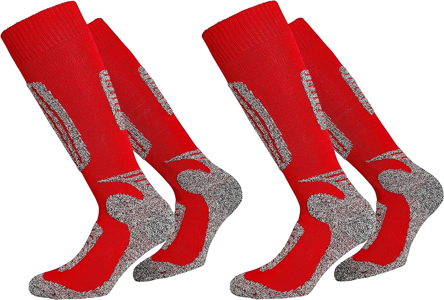 Skisocken mit Wolle Rot