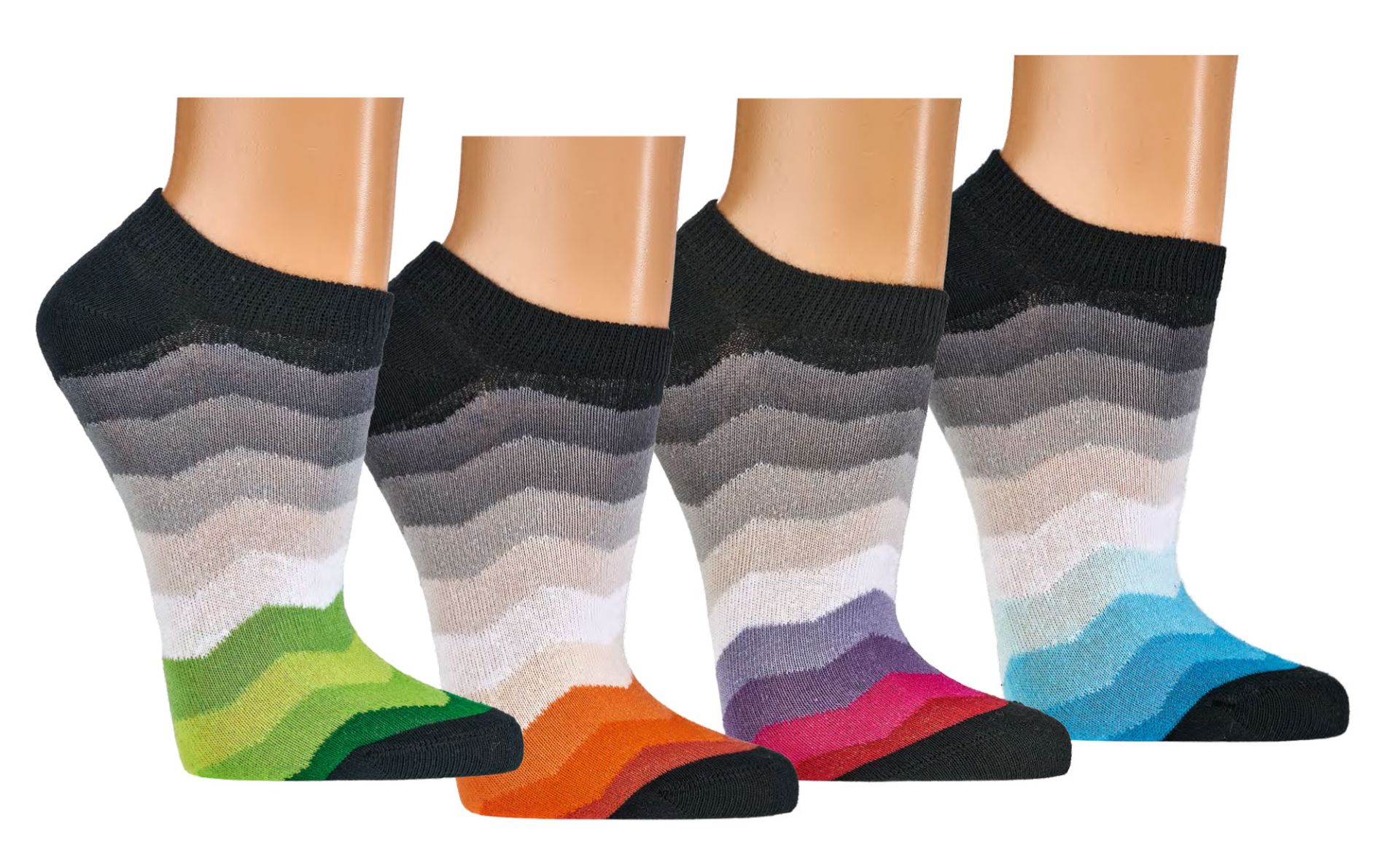 6 Paar Damen-Sneakersocken Regenbogen