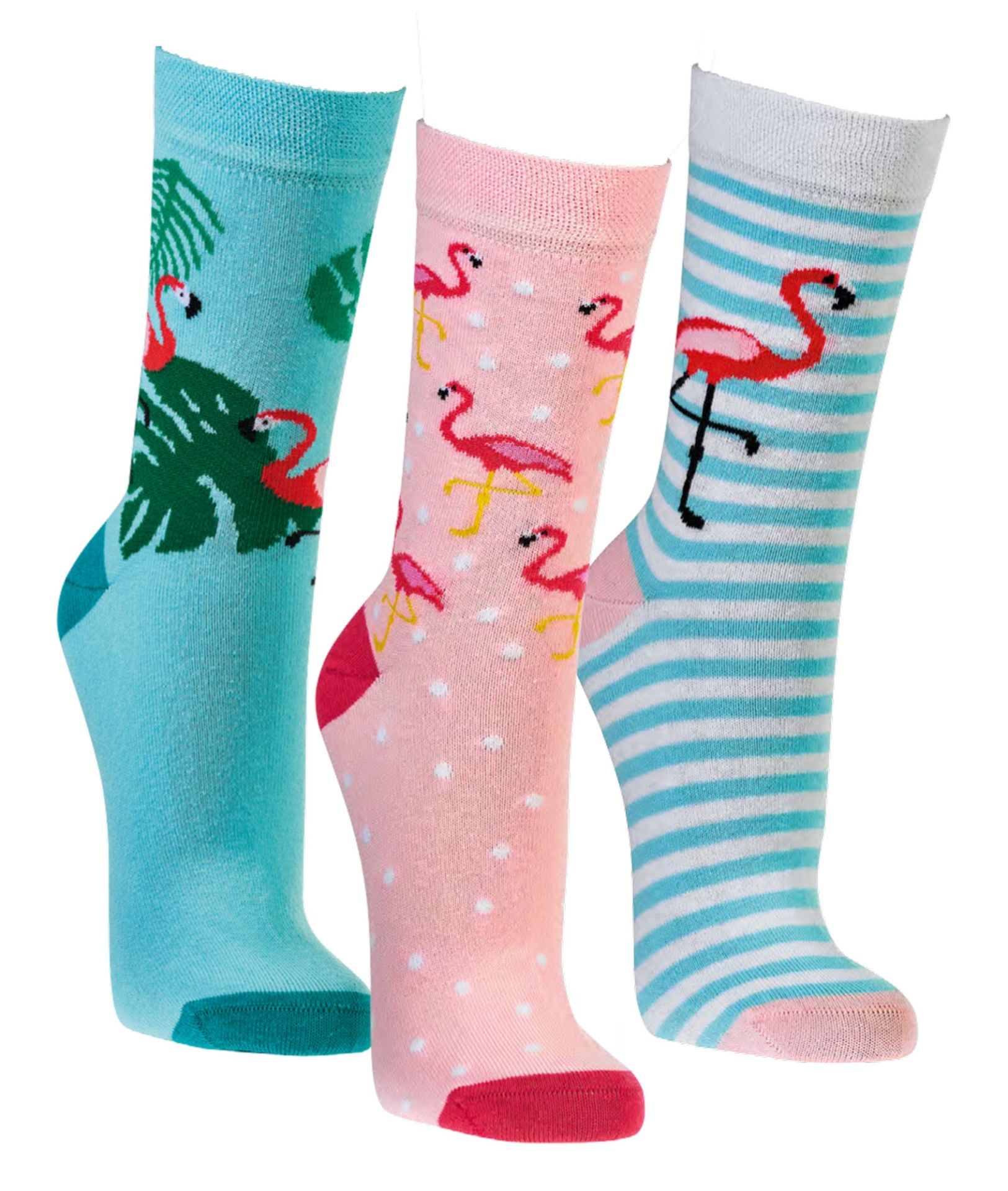 6 Paar Damensocken Florida Flamingo