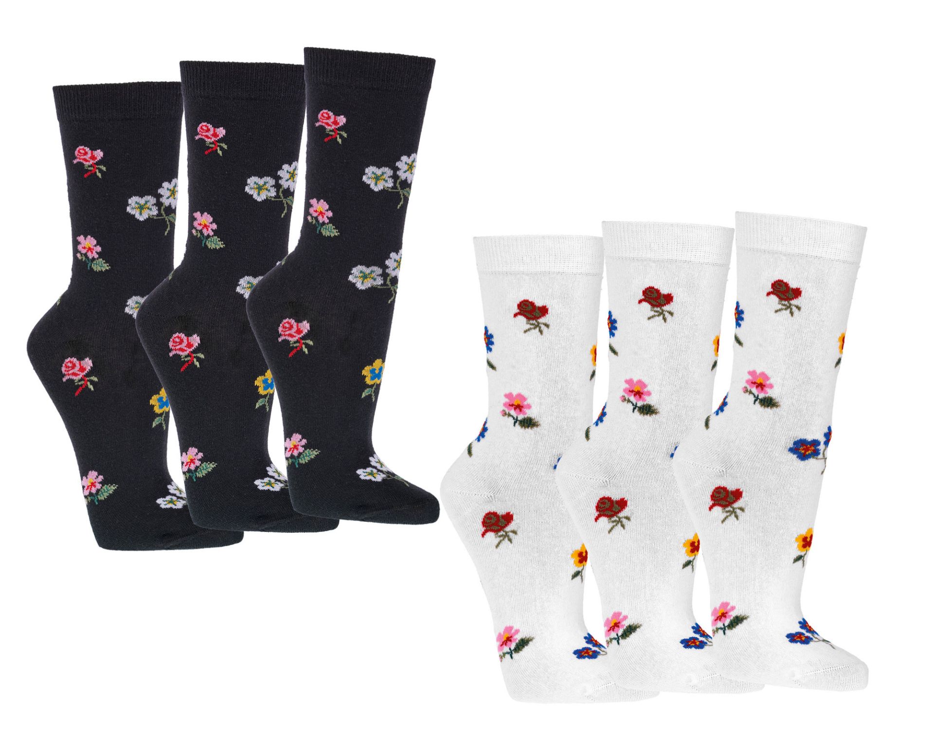 6 Paar Damensocken Streublümchen