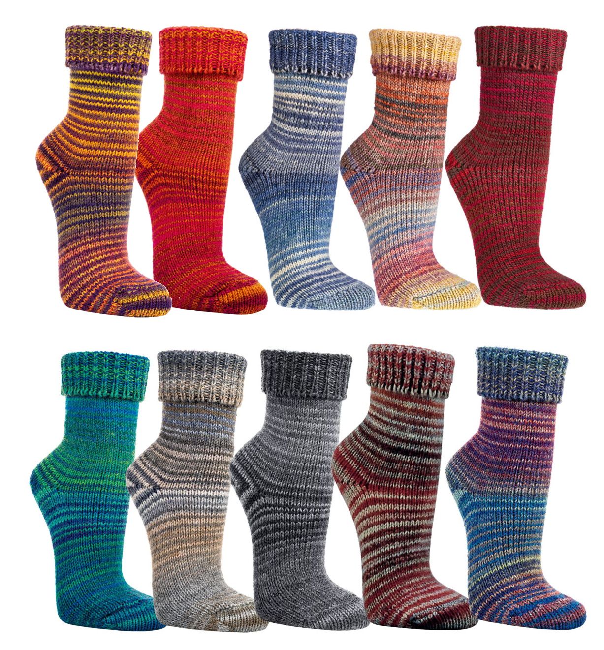 2 Paar Wollsocken im Skandinavien-Style