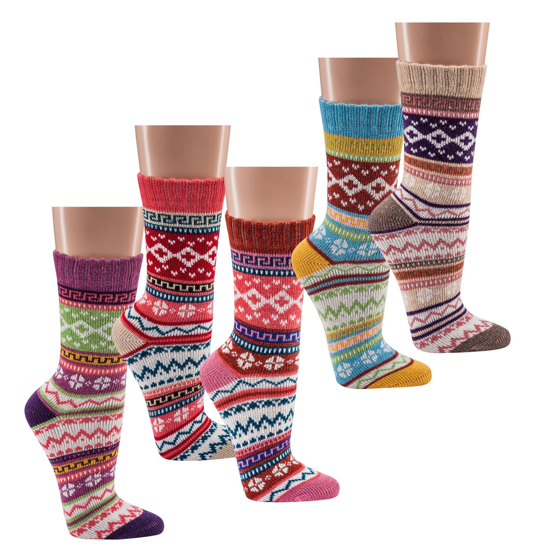3 Paar Hygge-Socken mit Kreuzmotiv