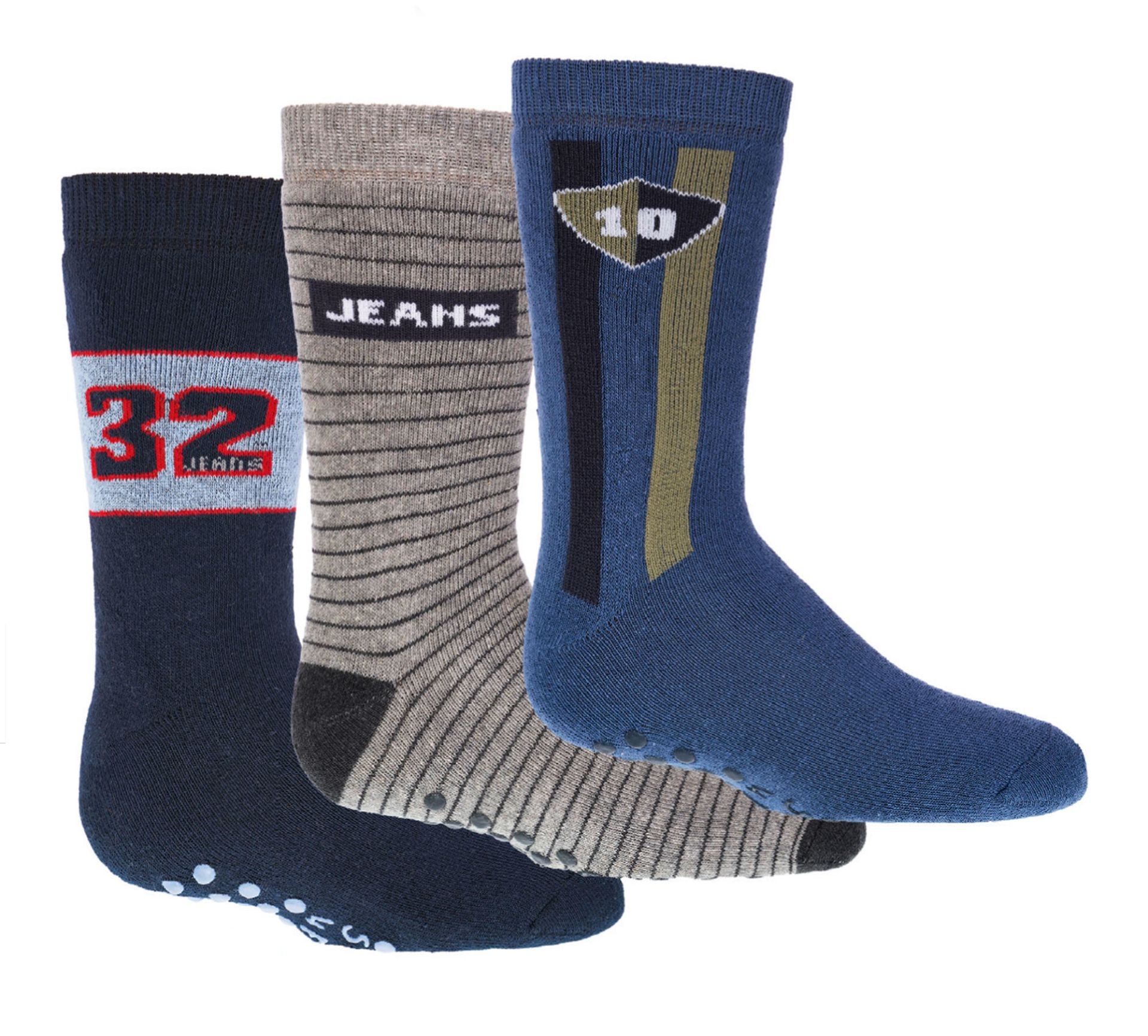 6 Paar Kinder-ABS-Socken in Jeansfarben