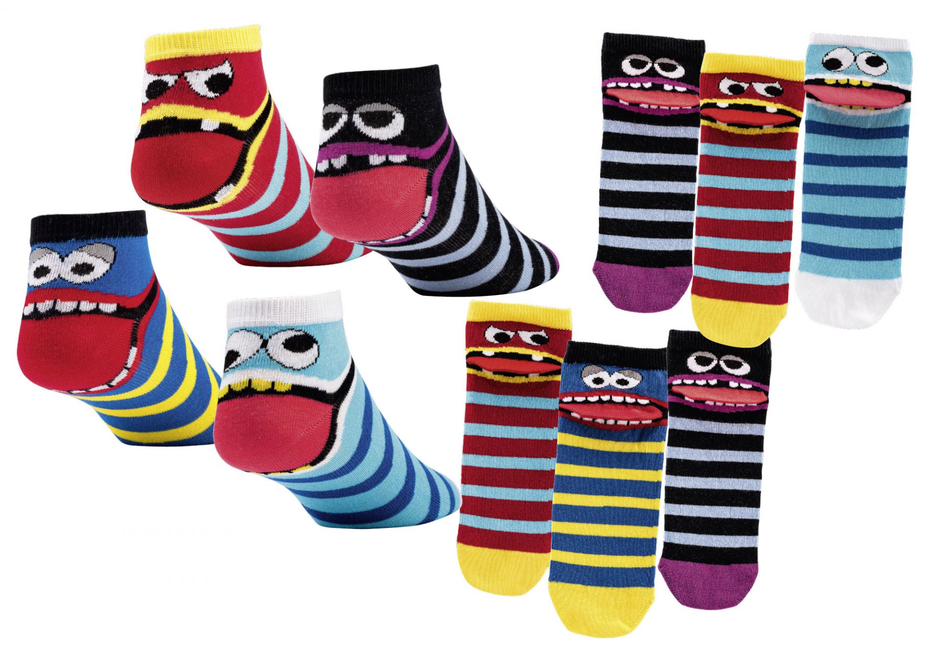 6 Paar Kinder-Sneakersocken Freche Bande