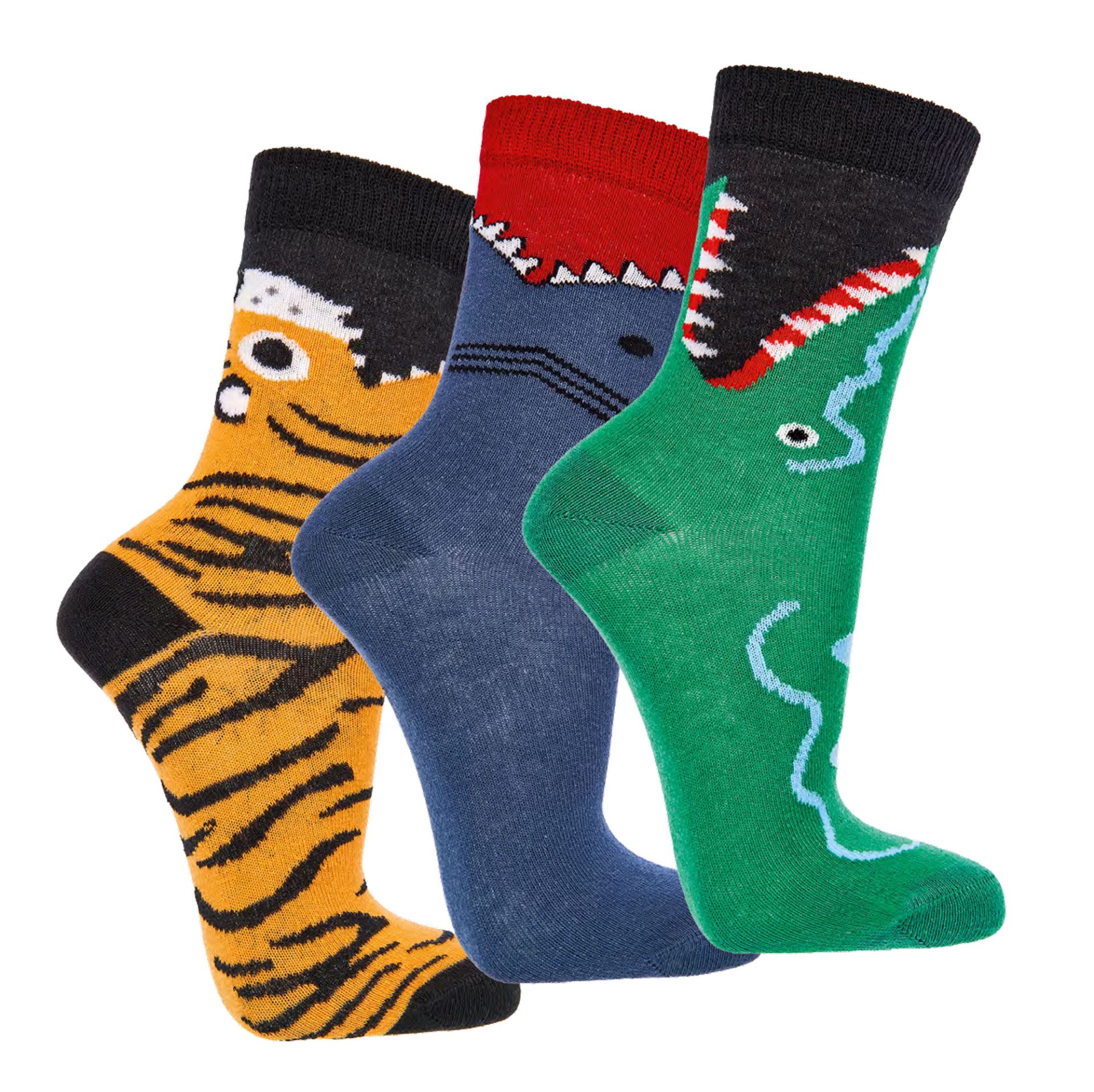 Kindersocken Gefährliche Tiere getragen