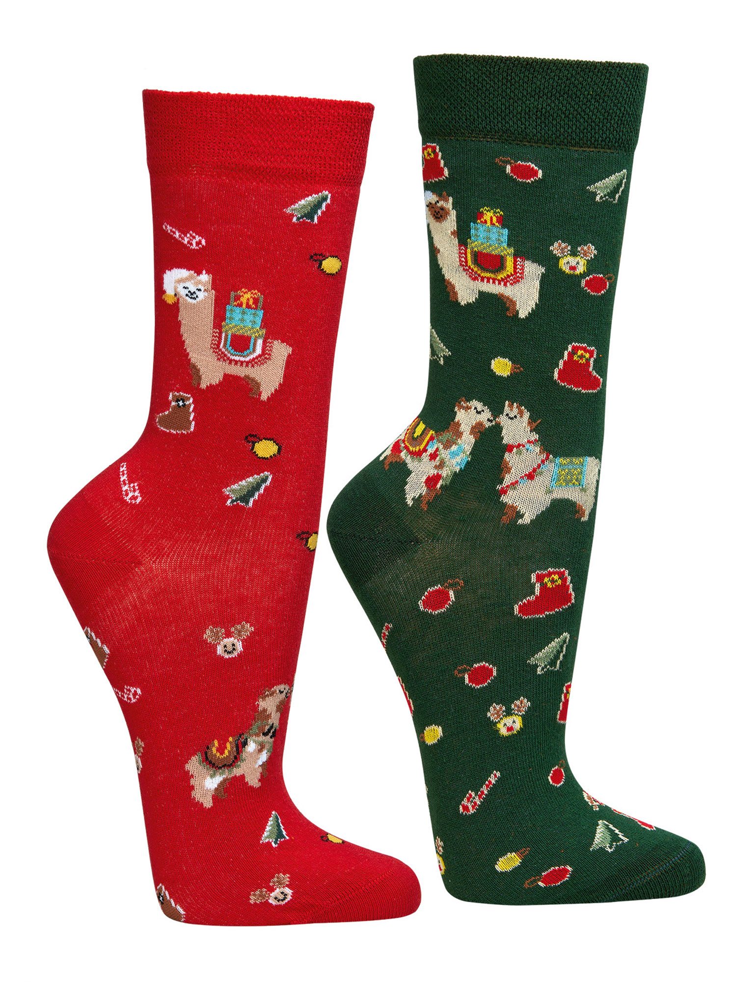 2 Paar Weihnachts-Alpaka Socken