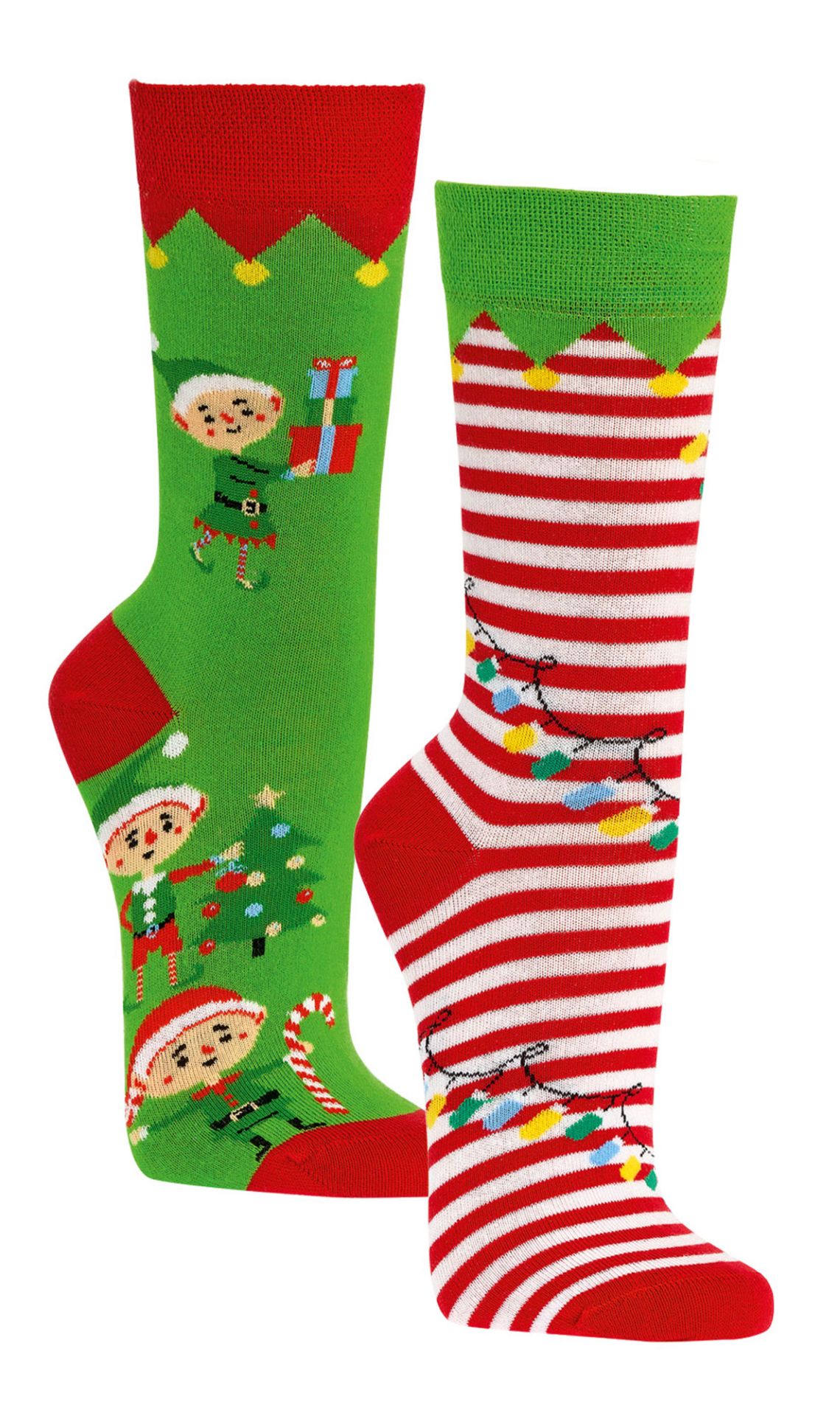 2 Paar Weihnachts-Elfen Socken