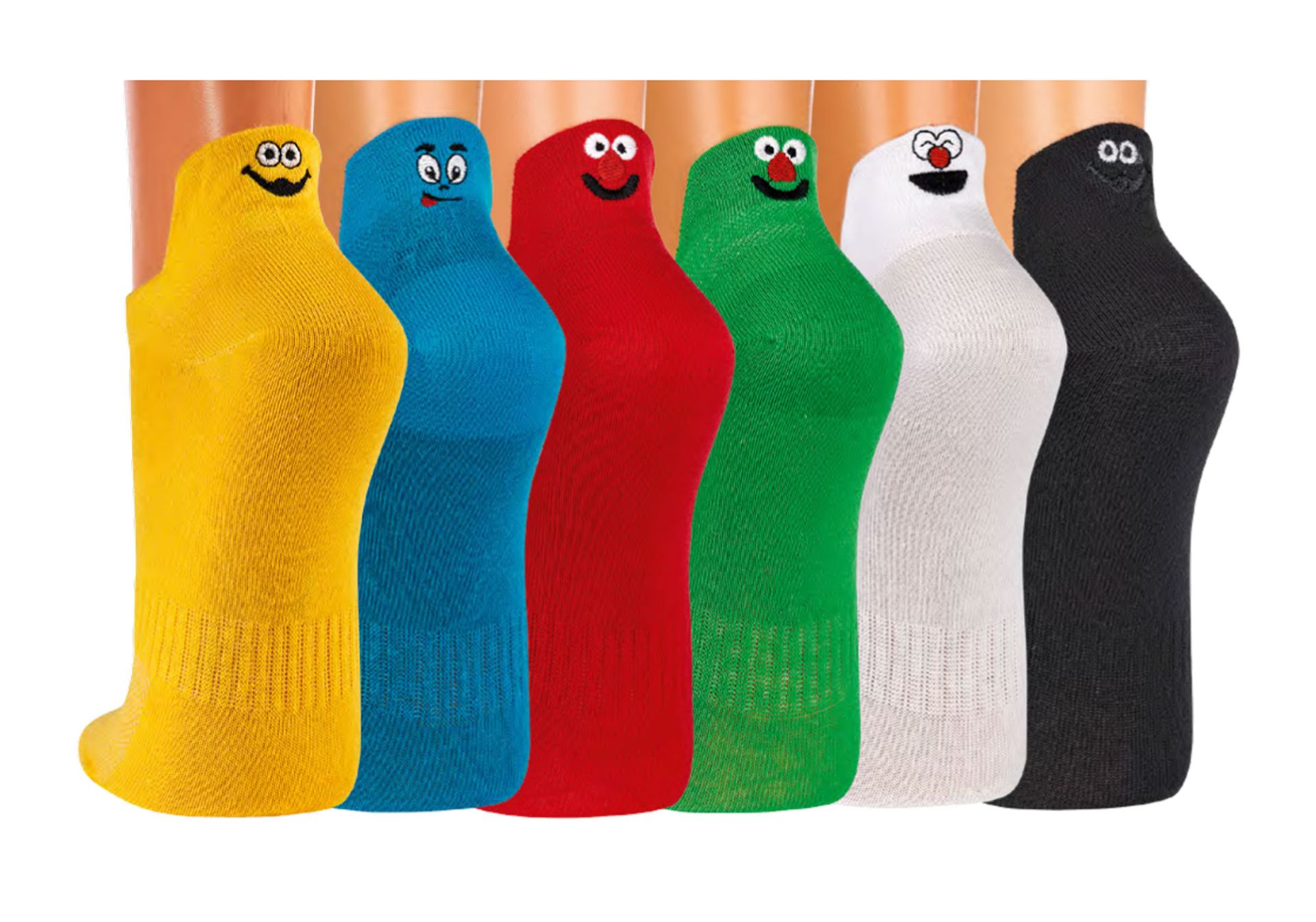 Farbenfrohe Smiley-Sneakersocken